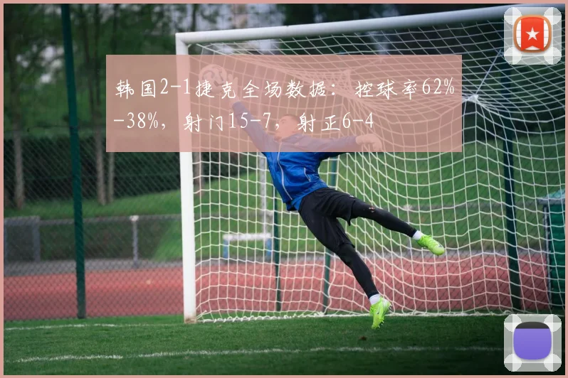 韩国2-1捷克全场数据：控球率62%-38%，射门15-7，射正6-4